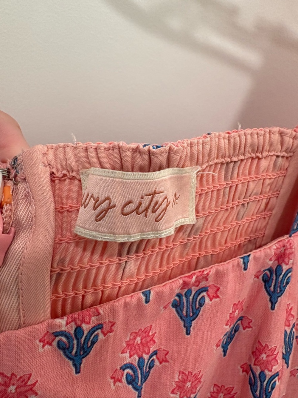 Ivy City Co Pink Catalina Floral Smocked Milkmaid Prairie Midi Dress With Slit - Picture 3 of 14